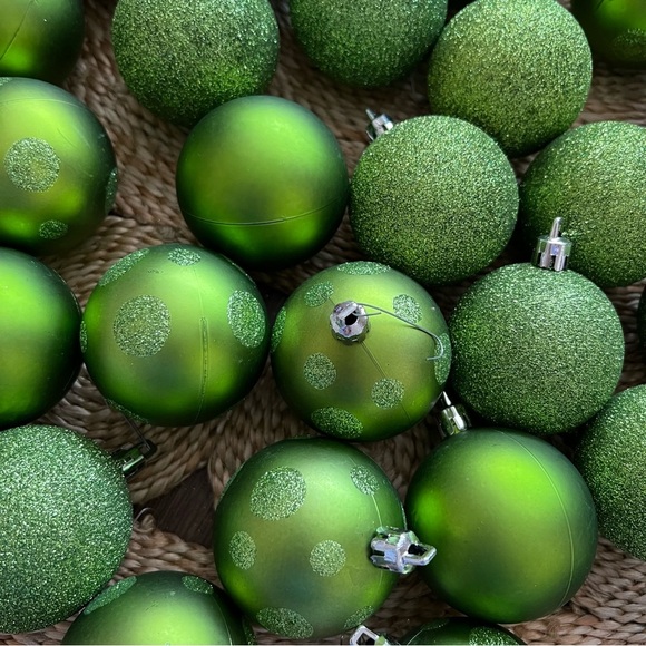 MINI MIXED Green Glitter ORNAMENT BUNDLE - Picture 4 of 6